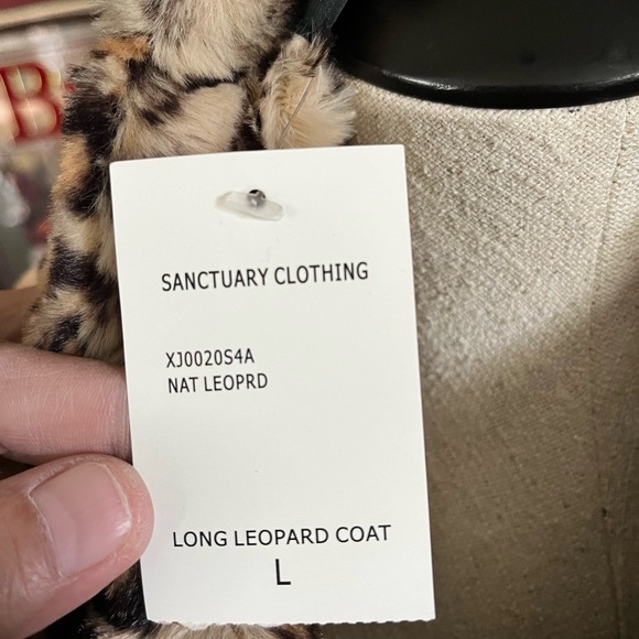 Sanctuary Clothing Long Leopard Coat L NWT - Picture 5 of 6